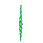 Vickerman N175104D 14.6" Green Shiny Spiral Icicle Christmas Ornament Pack Of 2