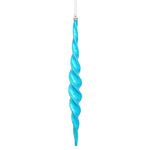 Vickerman N175112D 14.6" Turquoise Shiny Spiral Icicle Christmas Ornament Pack Of 2