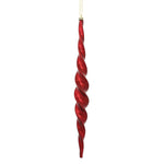 Vickerman N175119D 14.6" Wine Shiny Spiral Icicle Ornament With Drilled And Wired Caps Comes 2/Box