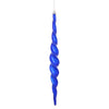 Vickerman N175122D 14.6" Cobalt Blue Shiny Spiral Icicle Ornament With Drilled And Wired Caps Comes 2/Box