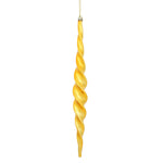 Vickerman N175130D 14.6" Antique Gold Shiny Spiral Icicle Ornament With Drilled And Wired Caps Comes 2/Box