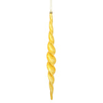 Vickerman N175137D 14.6" Honey Gold Shiny Spiral Icicle Ornament With Drilled And Wired Caps Comes 2/Box