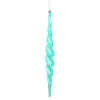Vickerman N175142D 14.6" Teal Shiny Spiral Icicle Ornament With Drilled And Wired Caps Comes 2/Box