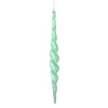 Vickerman N175144D 14.6" Seafoam Shiny Spiral Icicle Ornament With Drilled And Wired Caps Comes 2/Box