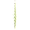 Vickerman N175154D 14.6" Celadon Shiny Spiral Icicle Ornament With Drilled And Wired Caps Comes 2/Box