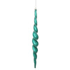Vickerman N175162D 14.6" Sea Blue Shiny Spiral Icicle Ornament With Drilled And Wired Caps Comes 2/Box