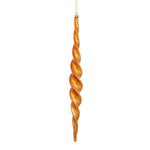 Vickerman N175188D 14.6" Copper Shiny Spiral Icicle Ornament With Drilled And Wired Caps Comes 2/Box