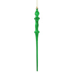 Vickerman N175304D 15.7" Green Shiny Icicle Ornament With Drilled And Wired Caps Comes 3/Box