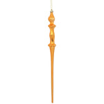 Vickerman N175318D 15.7" Burnished Orange Shiny Icicle Ornament With Drilled And Wired Caps Comes 3/Box