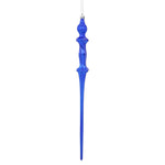 Vickerman N175322D 15.7" Cobalt Blue Shiny Icicle Ornament With Drilled And Wired Caps Comes 3/Box