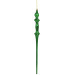 Vickerman N175324D 15.7" Emerald Shiny Icicle Ornament With Drilled And Wired Caps Comes 3/Box