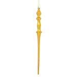 Vickerman N175330D 15.7" Antique Gold Shiny Icicle Ornament With Drilled And Wired Caps Comes 3/Box