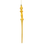 Vickerman N175337D 15.7" Honey Gold Shiny Icicle Ornament With Drilled And Wired Caps Comes 3/Box