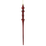 Vickerman N175365D 15.7" Burgundy Shiny Icicle Ornament With Drilled And Wired Caps Comes 3/Box