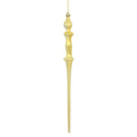 Vickerman N175308D 15.7" Gold Shiny Icicle Ornament With Drilled And Wired Caps Comes 3/Box