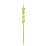 Vickerman N175373D 15.7" Lime Shiny Icicle Ornament With Drilled And Wired Caps Comes 3/Box