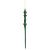 Vickerman N175374D 15.7" Midnight Green Shiny Icicle Ornament With Drilled And Wired Caps Comes 3/Box