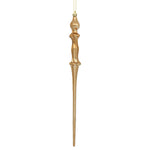 Vickerman N175376D 15.7" Mocha Shiny Icicle Ornament With Drilled And Wired Caps Comes 3/Box