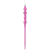 Vickerman N175379D 15.7" Pink Shiny Icicle Ornament With Drilled And Wired Caps Comes 3/Box