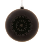 Vickerman N175517D 4.75" Black Shiny Star Brite Ball Ornament 4/Bag