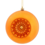 Vickerman N175518D 4.75" Burnished Orange Shiny Star Brite Ball Ornament 4/Bag