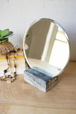 Kalalou NART1081 Tabletop Mirror with Grey Marble Base