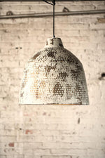 Kalalou NAT1019 Rustic White Metal Pendant Light