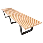 LeisureMod Mid-Century Inwood Platform Bench Natural Wood