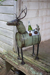 Kalalou NBA1019 Reclaimed Green Metal Deer Cooler/Planter