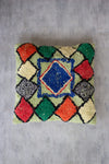 Kalalou NES1050 Pillow Green with Multi Color Diamonds