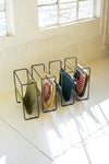 Kalalou NKHU1019 Velvet and Iron Magazine Rack - Cobblestone