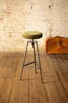 Kalalou NKHU1033 Adjustable Velvet Bar Stool With Iron - Avocado