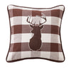 HiEnd Accents Embroidered Deer on Buffalo Linen Fabric