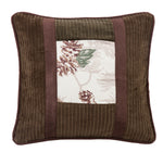 HiEnd Accents Pinecone Pillow with Corduroy Detail