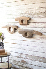 Kalalou NMCC1110 Assorted Set Of Three Repurposed Oxen Cart Mirrors