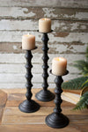 Kalalou NMCC1158 Black Metal Candle Tower, Set of Three