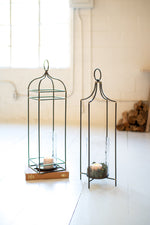 Kalalou NMG1027 Iron Lantern with Glass Hurricane