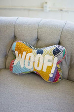 Kalalou NRV2082 Kantha Bone Pillow Woof