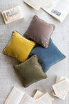 Kalalou NRV2110 Square Velvet Pillow Honey