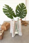 Kalalou NSE1094 Recycled Glass Hurricane on Wooden Base