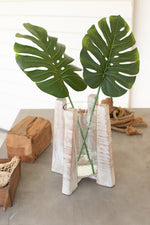 Kalalou NSE1094 Recycled Glass Hurricane on Wooden Base