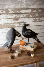 Tabletop Recycled Iron Crows – 16.5 Inch Tall Handmade Halloween Figures