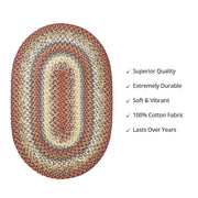 Homespice Decor 404077 5' x 8' Oval Neverland Cotton Braided Rug