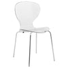 LeisureMod Modern Oyster Transparent Side Chair Clear