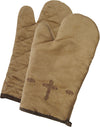 HiEnd Accents Cross Oven Mitt ,   Dk Tan