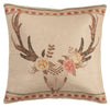 HiEnd Accents Burlap Skull with Flowers Pillow