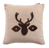 HiEnd Accents Aztec Deer Bust Embroidered Burlap Pillow