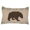 HiEnd Accents Burlap Embroidered Bear Pillow