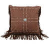 HiEnd Accents Faux leather pillow w concho and studs