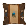 HiEnd Accents Southwest embroidered faux suede pillow w feathers